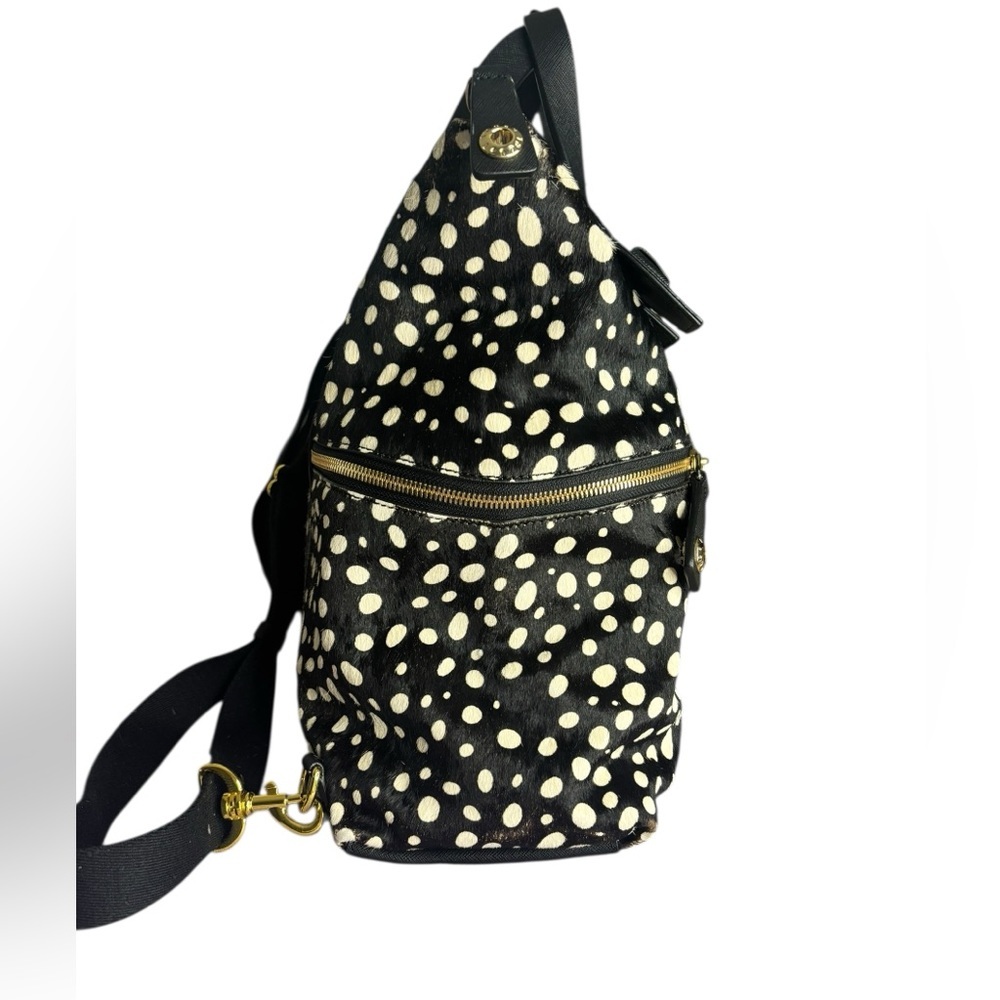 henri bendel Black and White Polka Dot Backpack Tote with Gold Hardware - Picture 5 of 16